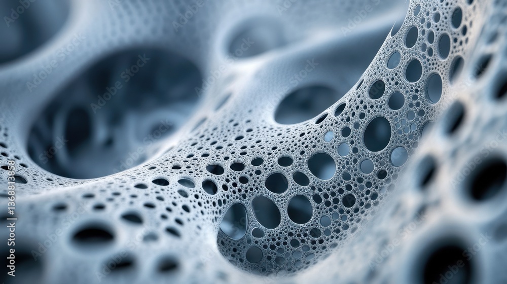 Aufkleber a detailed close-up perspective of an abstract cellular structure showcasing intricate patterns in b