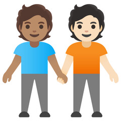 Couple Holding Hands (Dark and Light Skin Tone)
