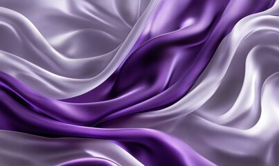 Obraz premium Flowing purple and white silk fabric background for luxury or elegance