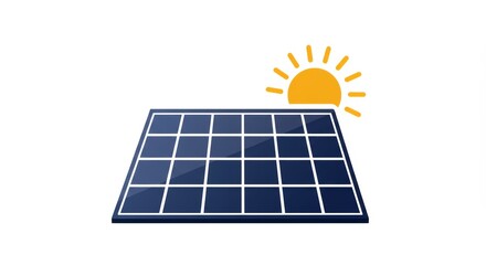 Solar panel with sunlight illuminating its surface representing renewable energy and innovation in sustainability