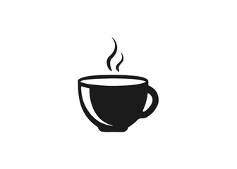 Obraz premium A hot cup of brown coffee or tea, a vector icon of a breakfast beverage, coffee, tea, cup, beverage, breakfast, drink, hot, brown, vector, icon.