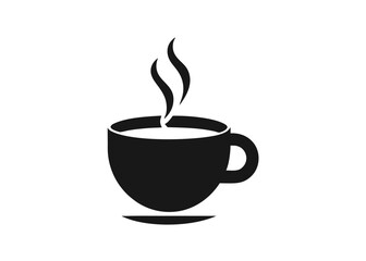 A hot cup of brown coffee or tea, a vector icon of a breakfast beverage, coffee, tea, cup, beverage, breakfast, drink, hot, brown, vector, icon.