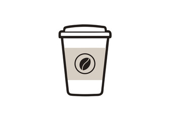 A hot cup of brown coffee or tea, a vector icon of a breakfast beverage, coffee, tea, cup, beverage, breakfast, drink, hot, brown, vector, icon.