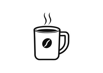 A hot cup of brown coffee or tea, a vector icon of a breakfast beverage, coffee, tea, cup, beverage, breakfast, drink, hot, brown, vector, icon.