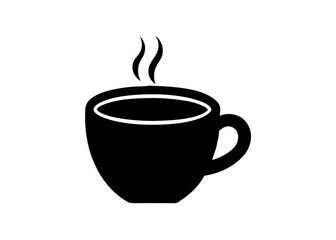 Obraz premium A hot cup of brown coffee or tea, a vector icon of a breakfast beverage, coffee, tea, cup, beverage, breakfast, drink, hot, brown, vector, icon.