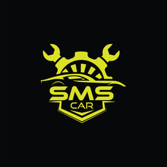 SMS tech logo design template, SMS tech logo, SMS technology vector