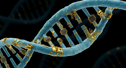 DNA Double Helix with Integrated Golden Circuits