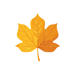 A vibrant golden autumn leaf in a minimalist flat style exuding elegance and simplicity Perfect for seasonal designs