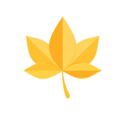 Fototapeta premium Vivid fall birch leaf in golden yellow minimalist style Perfect for autumn designs