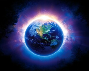 Earth Sunrise with Cosmic Glow.