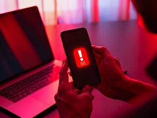 SMS spam and fake text message phishing from scammer concept. SMS hacked warning alert, Email random sending in mobile phone by anonymous hacker, scam malware spreading virus to message alert.