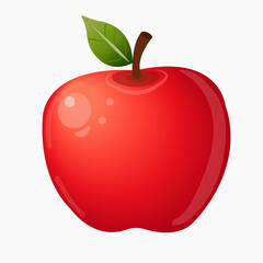red apple on white background isolate
