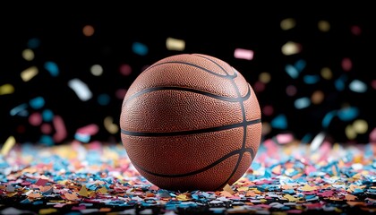 Basketball Victory Confetti Celebration.