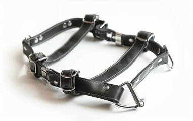 Leather Harness with Silver Buckles on white background.PNG