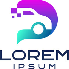 Modern Simple Parking Car Logo Template