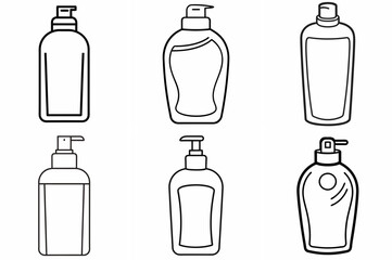 Shampoo Outline Coloring Book Page Line Art Drawing Set