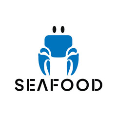 Seafood Restaurant Logo Design template. Crab Vector Illustration.