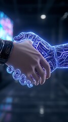 Human  Robot Handshake with Future Tech.
