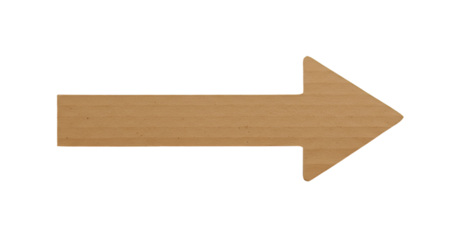 paper arrow pointing to the right, isolated on a transparent background