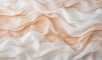 Obraz premium Wavy beige and white fabric texture background for design or decoration