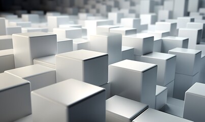 Obraz premium Abstract White Cubes Background Pattern Rendering for Architectural Design