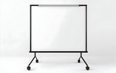 "Mobile Whiteboard on Wheels Isolated on White"

