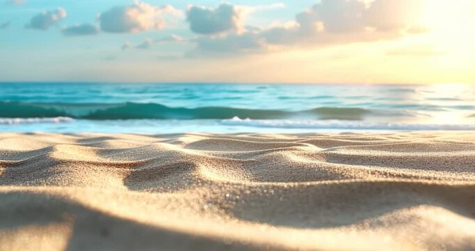 sand beach sea ocean dais empty podium background for product display. summer platform stage pedestal banner for beauty spa sun body care product presentation, summer drink beverage advertising