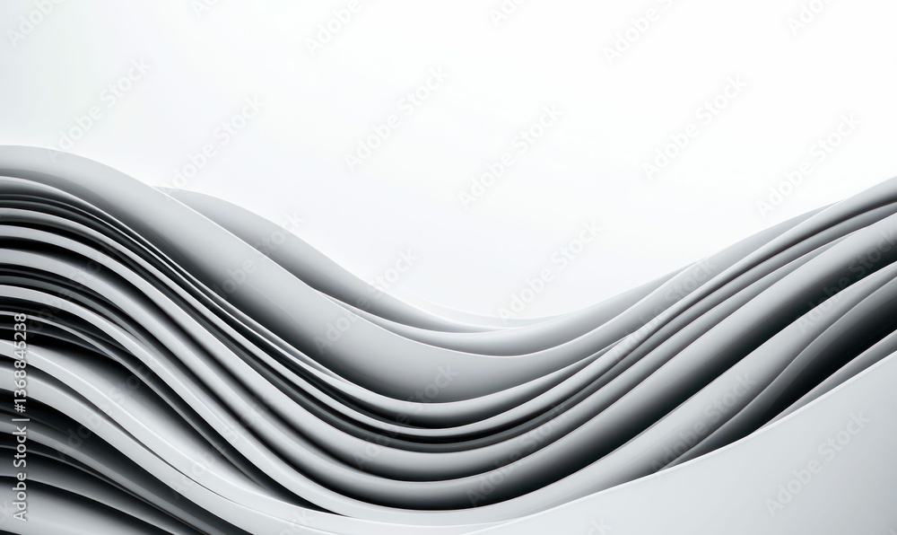 Poster elegant abstract waves create a smooth, modern background with subtle light and shadow transitions.