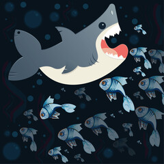 Shark eating fishes1