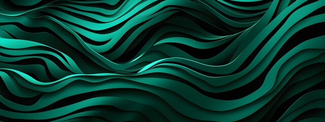 Fototapeta premium Abstract Green Waves Background with Elegant Flowing and Curving Lines