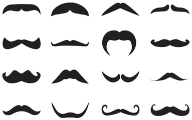 collection of mustaches. set of mustaches. Black moustache isolated on white background