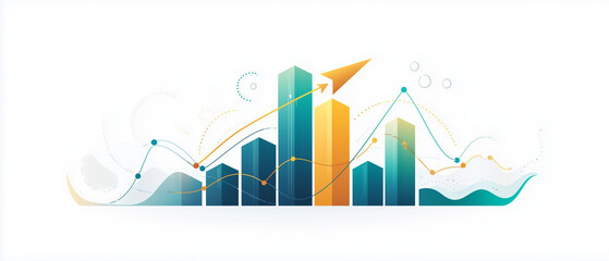 Fototapeta premium Diagramme de croissance commerciale moderne et épuré