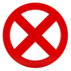 Red prohibition sign on a transparent background