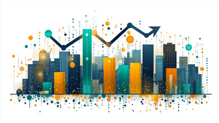 Diagramme de croissance commerciale moderne et épuré
