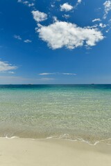 Playa de Bossa beach, Ibiza, Balearic Islands, Spain. The beautiful resort beach South of Ibiza town.
