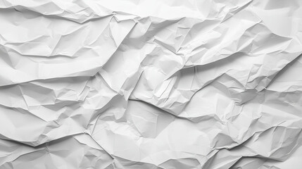 Fototapeta premium A crumpled sheet of white paper, a study in texture and shades of gray, conveying a sense of discarded potential and forgotten stories.