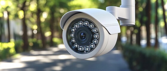 Outdoor security camera on a sunny day.