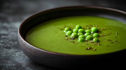 Creamy Green Pea Soup Recipe Close up  A Delicious and Healthy Meal Option Perfect for a Winter Dinner