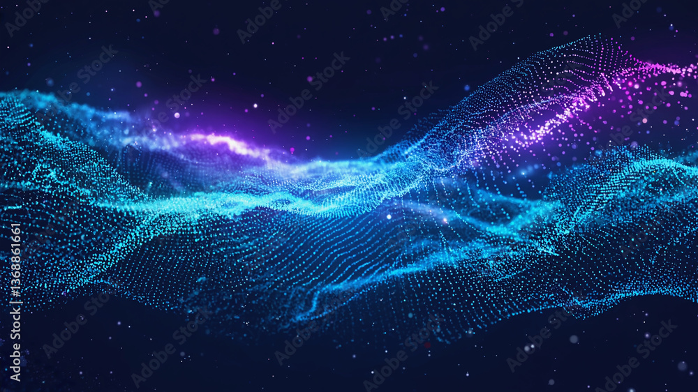 Poster abstract digital wave patterns