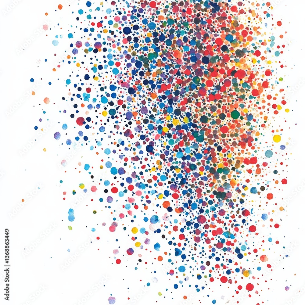 Aufkleber a kaleidoscope of color: abstract art with vibrant watercolor spots and splashes on a white canvas