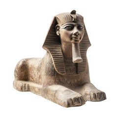 Ancient Egyptian Sphinx Statue Isolated on a Transparent Background