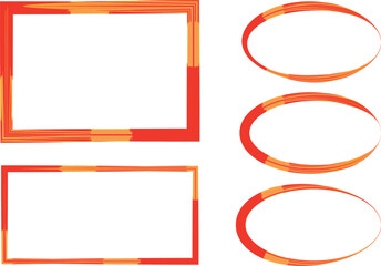 orange red colorful pattern abstract borders collection
