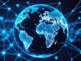 Global Network Connection: Interconnected World, Digital Earth, Technology, 


