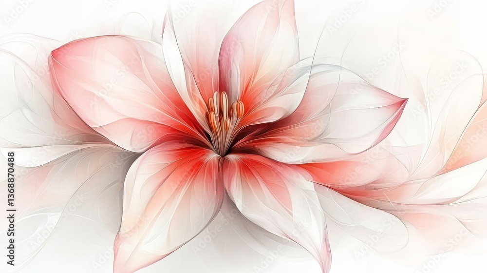 Aufkleber using modern to combine pastel peach and rose pink in an abstract, futuristic texture, set against a