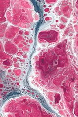 Abstract futuristic 3D swirls of marbled pink paint, frozen and isolated on a transparent background