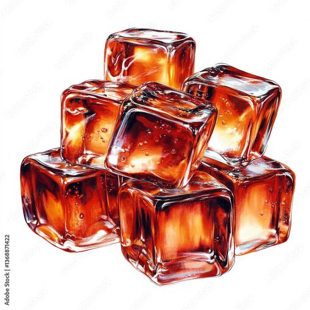 Aufkleber a sparkling gemstone liquid, frozen in an abstract, futuristic 3d texture and set against a transpar