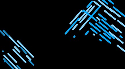 A dark background with swirling abstract blue lines, creating a sense of fluidity and contrast, offering a modern, energetic vibe.

