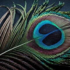 Obraz premium Peacock Feather Detail Peacock Feather Close-up Peacock Feather Texture