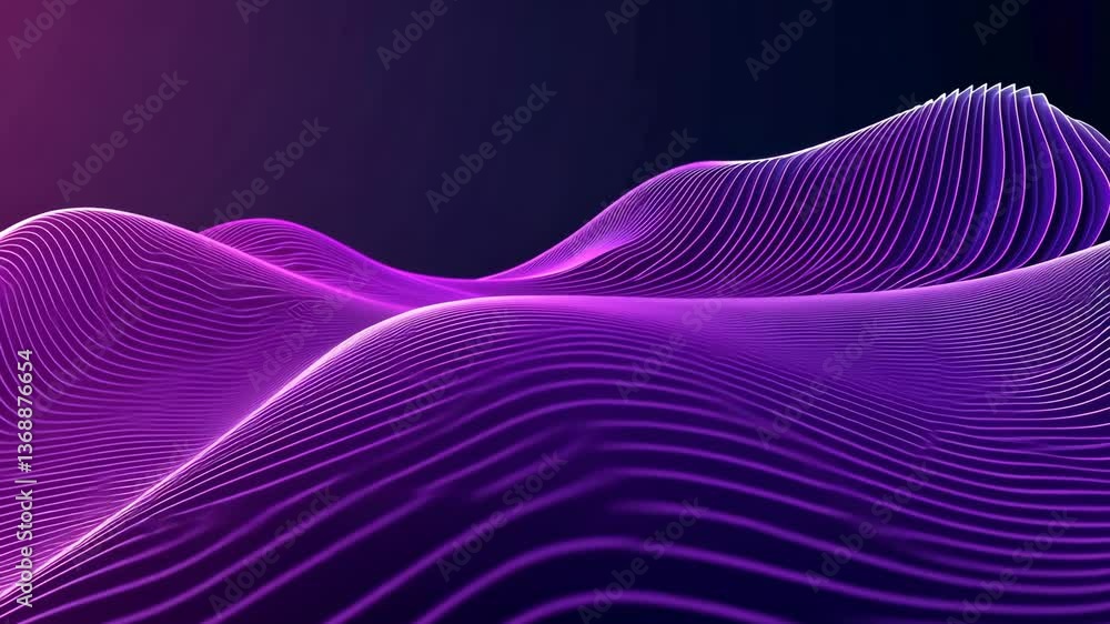Aufkleber vibrant purple wave patterns flowing across a dark background create a mesmerizing visual experience