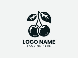 Cherry Fruit Vector Logo Design, Fresh Cherry Logo Sweet Cherry Logo